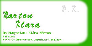 marton klara business card
