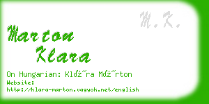 marton klara business card